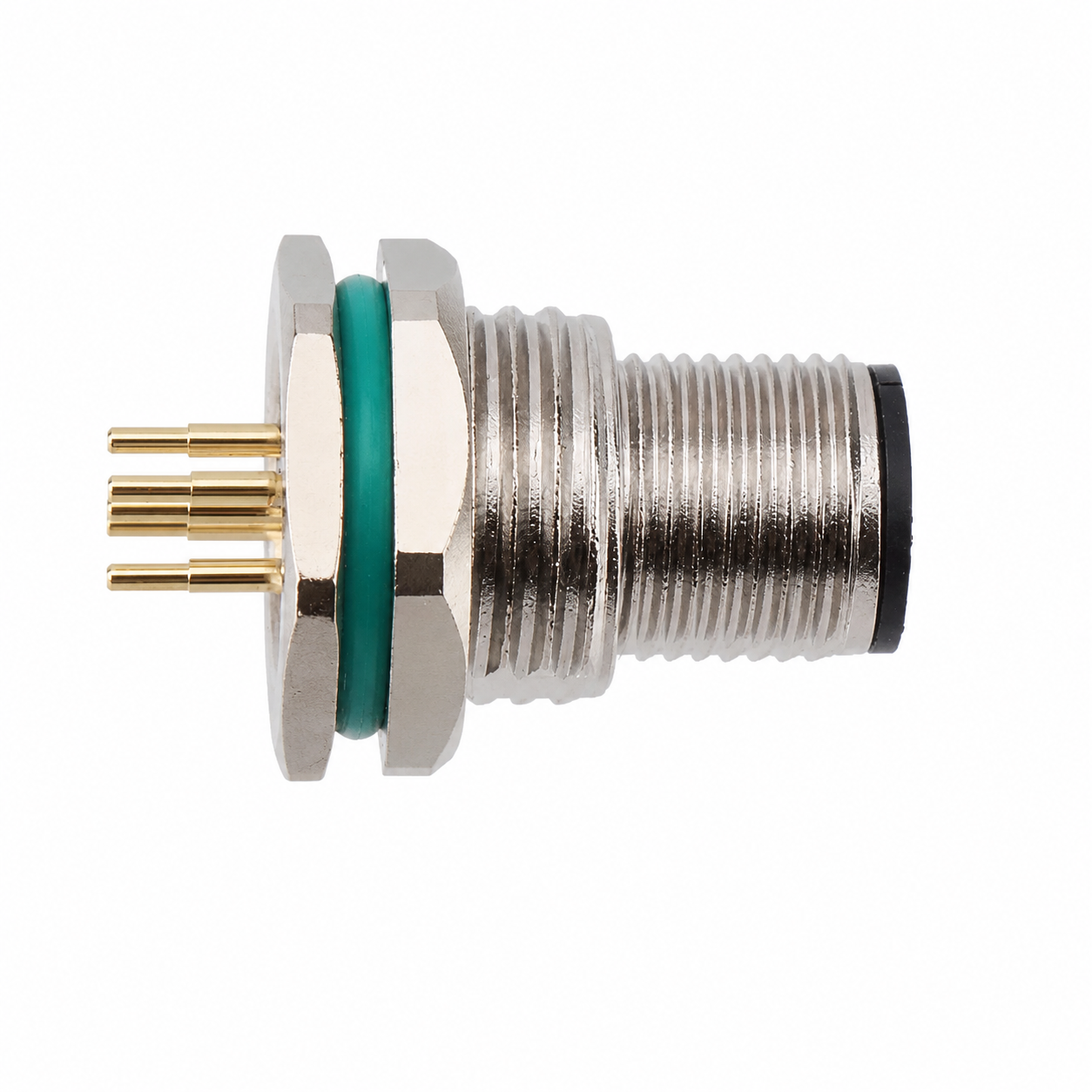 M12 Signal Type Back Mount Male Zinc Alloy Socket – PCB M16×1.5 / PG9