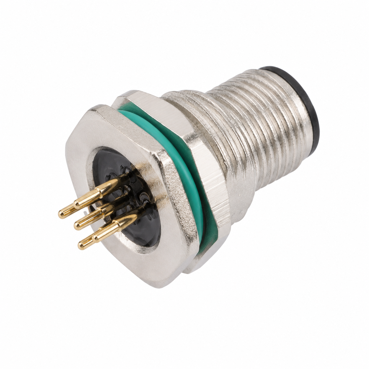 M12 Signal Type Back Mount Male Zinc Alloy Socket – PCB M16×1.5 / PG9