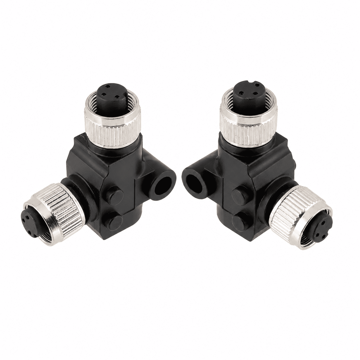 M12 Signal Type L-Type Female to Female Plastic Adapter