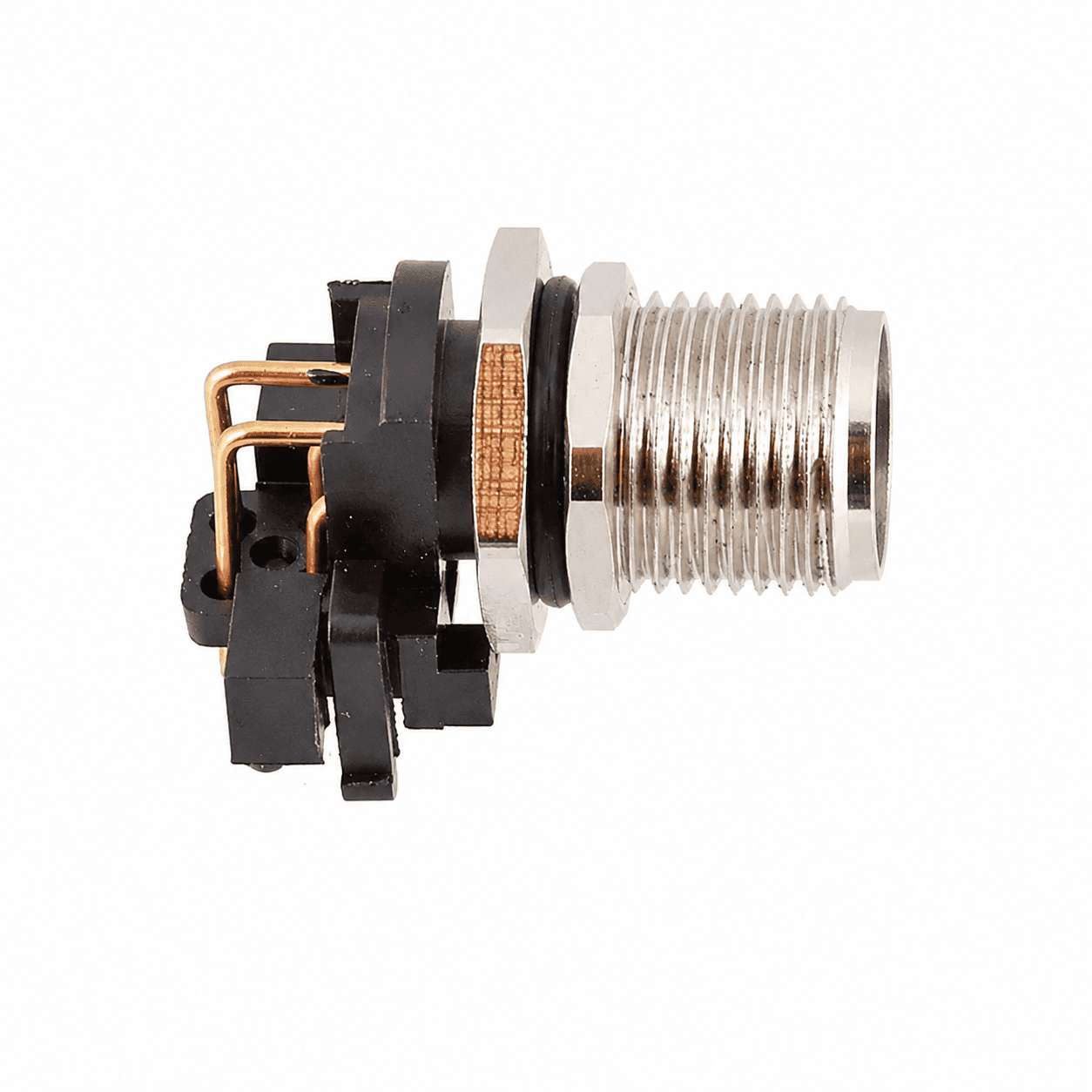 M12 Signal Type Angled Male Back Mount Socket – PCB M12×1