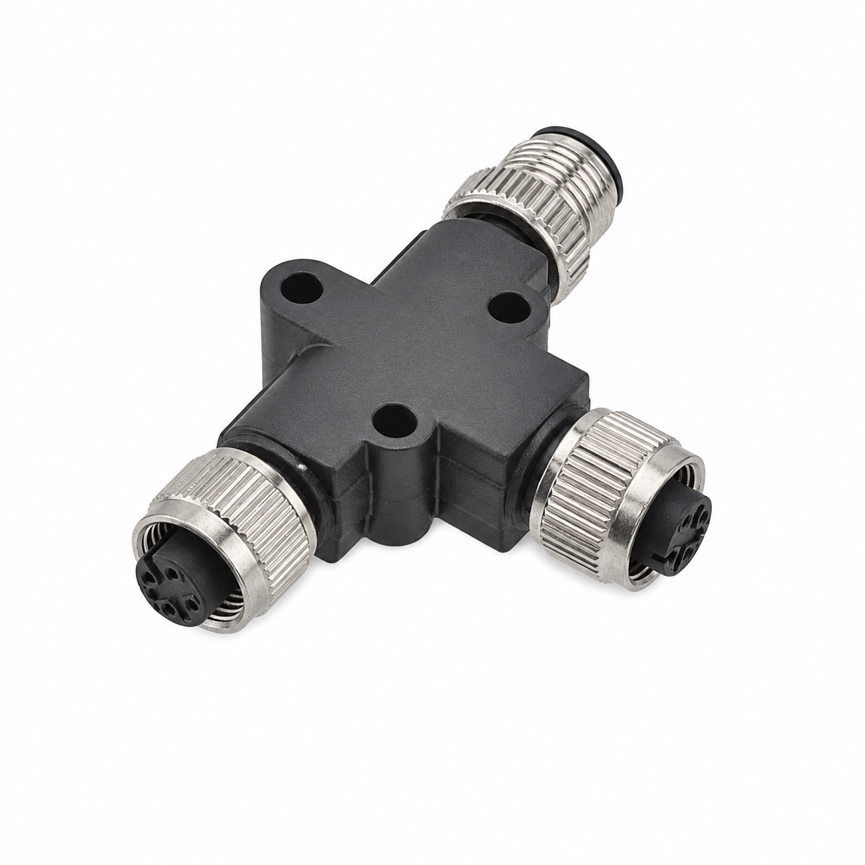 M12 Signal Type T-Type 1 Male to 2 Female Metal Adapter