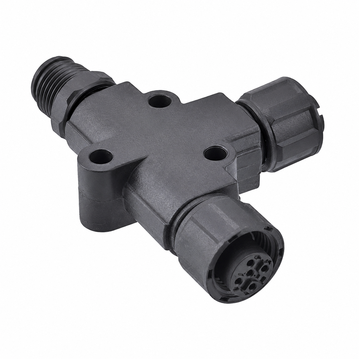M12 Signal Type T-Type 1 Male to 2 Female Plastic Adapter