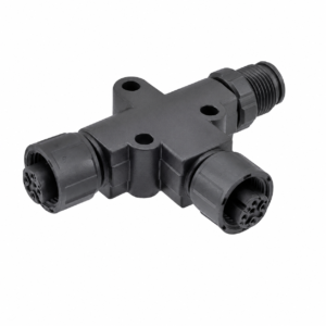 M12 Signal Type T-Type 1 Male to 2 Female Plastic Adapter