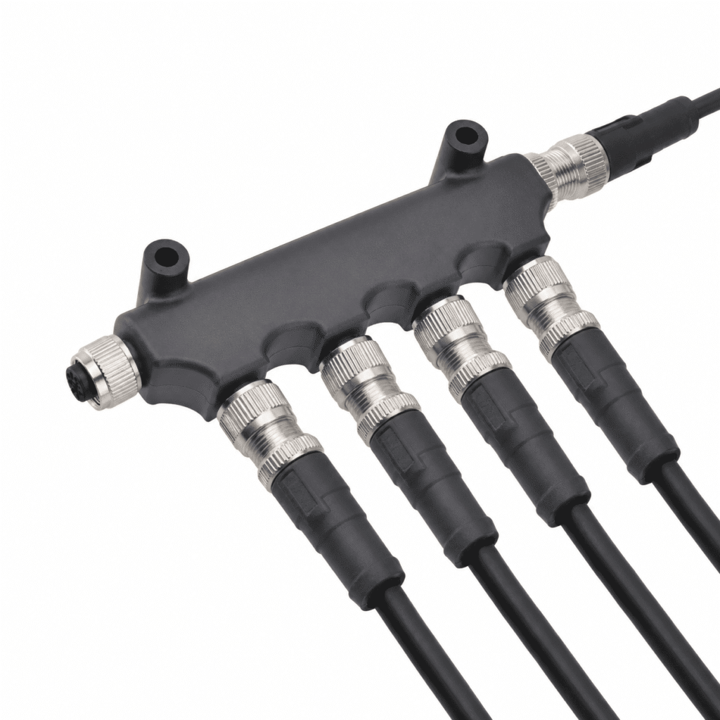 M12 Signal Type T-Type 1 Male to 5 Female Metal Adapter