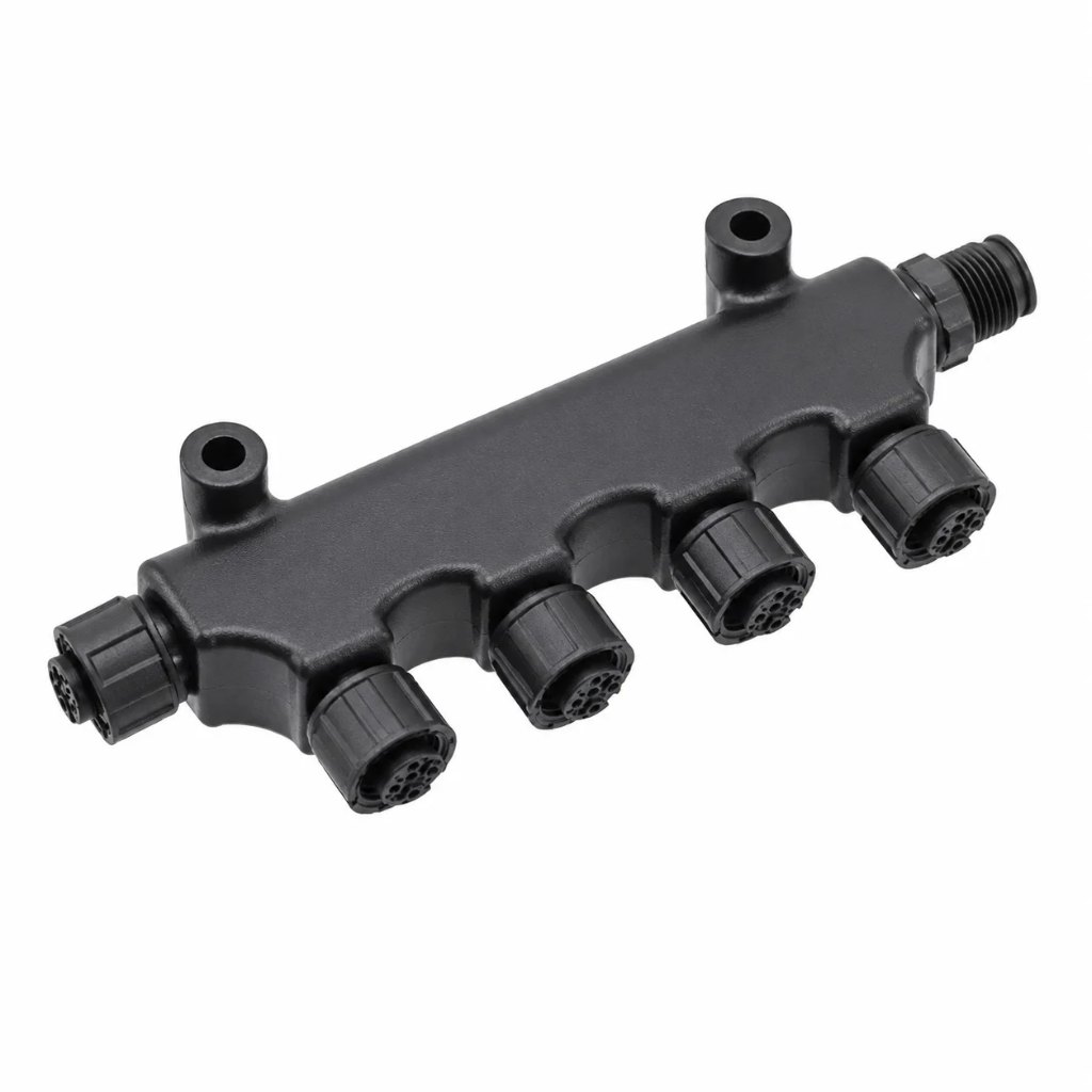 M12 Signal Type T-Type 1 Male to 5 Female Plastic Adapter