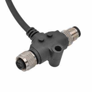 M12 Signal Type T-Type Male to Female Overmolded Cable Adapter