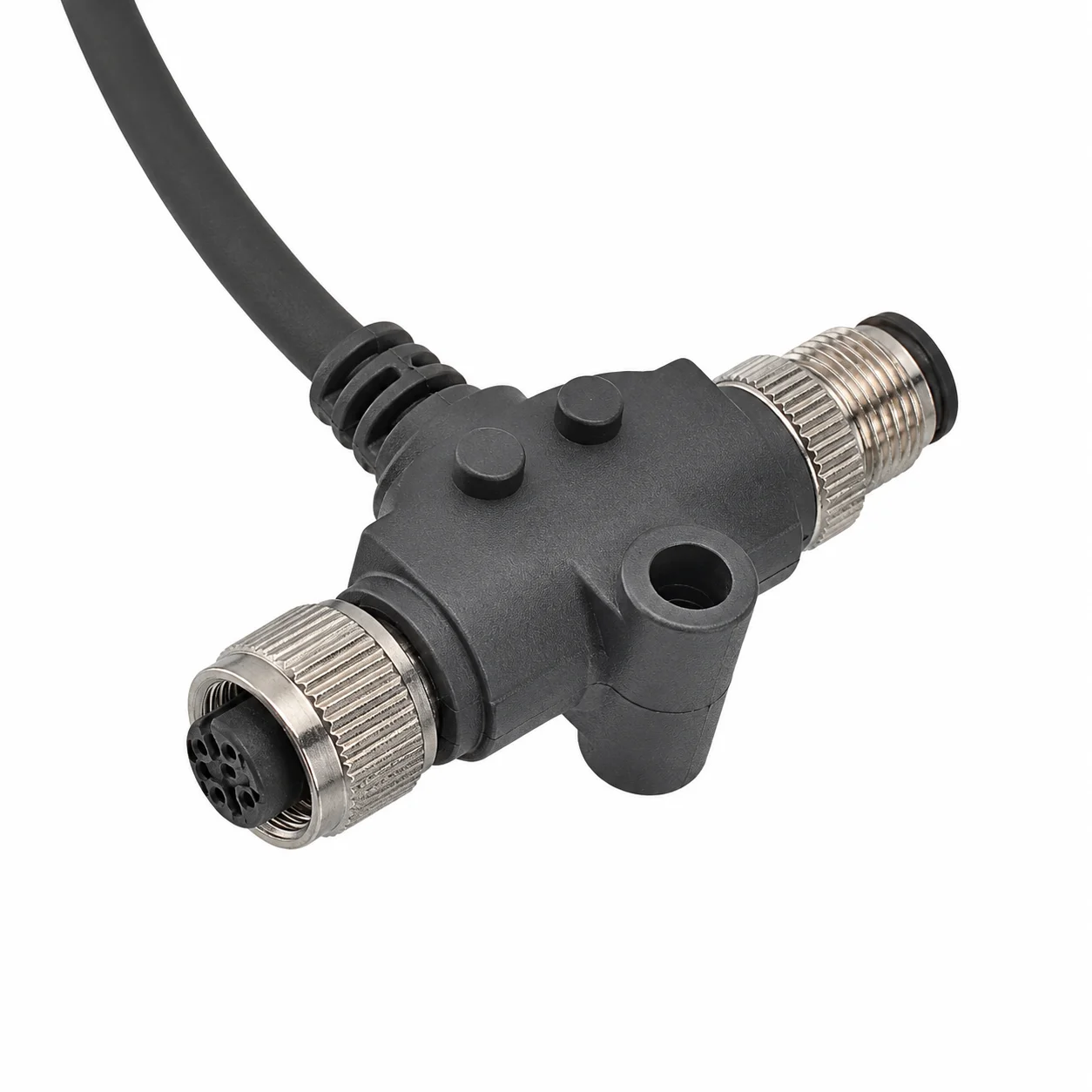M12 Signal Type T-Type Male to Female Overmolded Cable Adapter