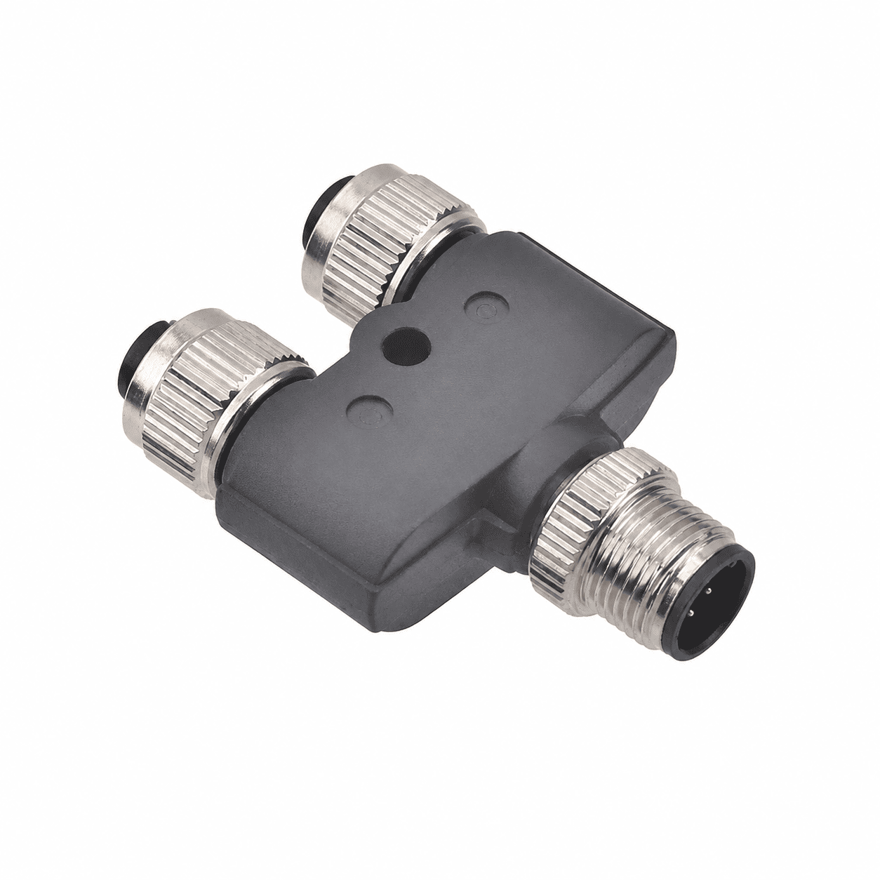 M12 Signal Type Y-Type 1 Male to 2 Female Metal Adapter