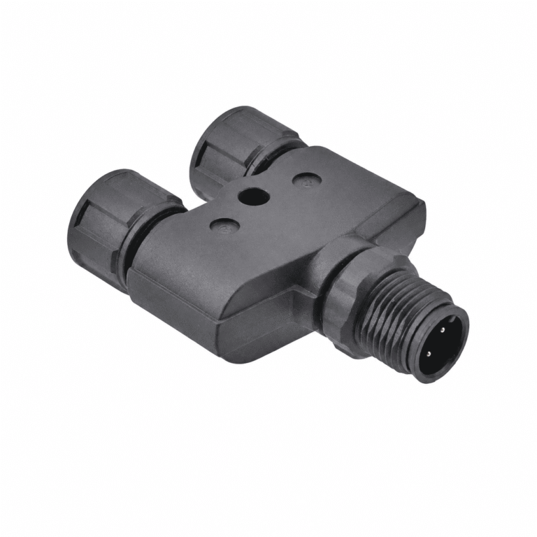 M12 Signal Type Y-Type 1 Male to 2 Female Plastic Adapter