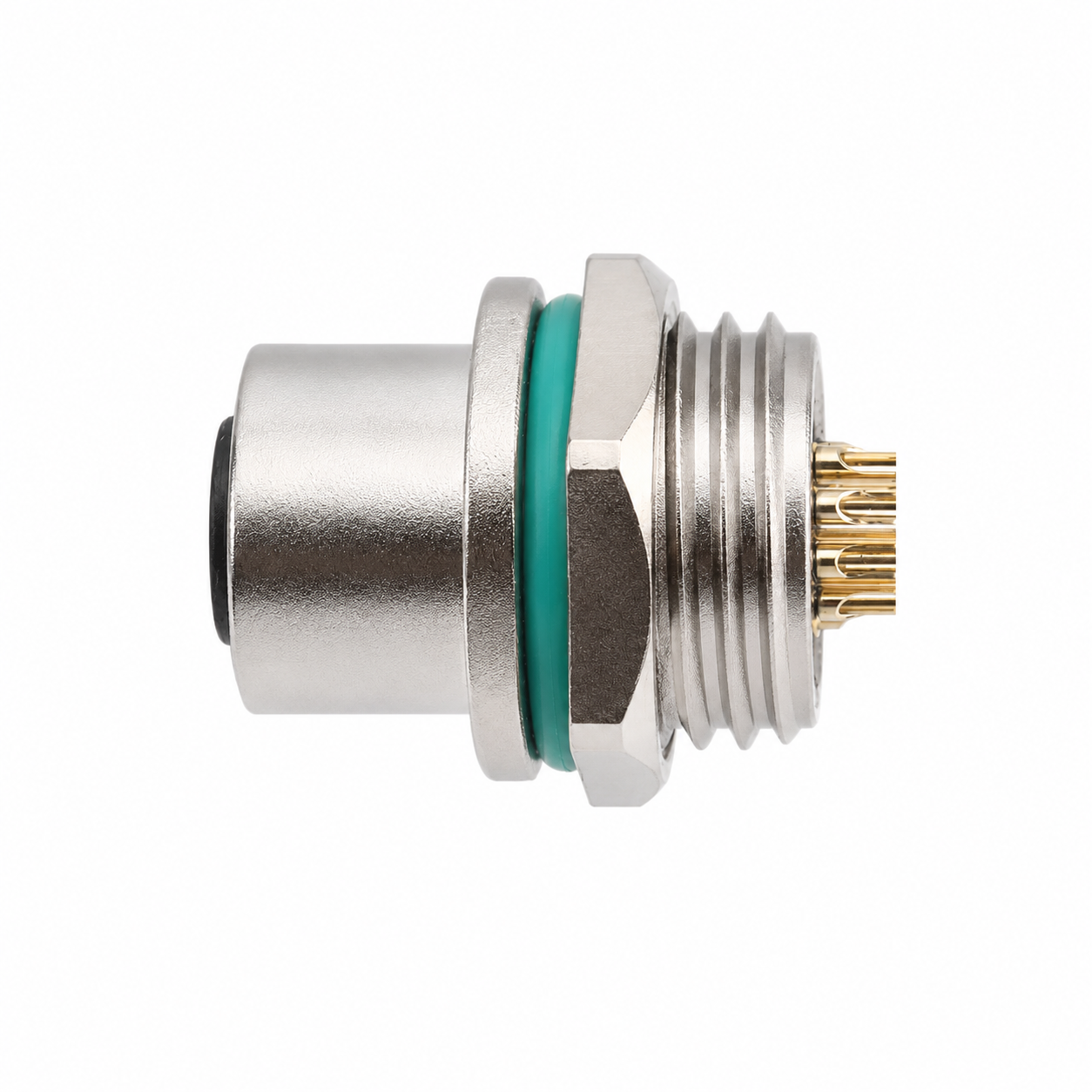 M12 Signal Type Front Mount Female Zinc Alloy Socket – Solder M16×1.5 / PG9