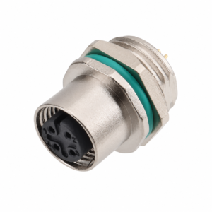 M12 Signal Type Front Mount Female Zinc Alloy Socket – Solder M16×1.5 / PG9
