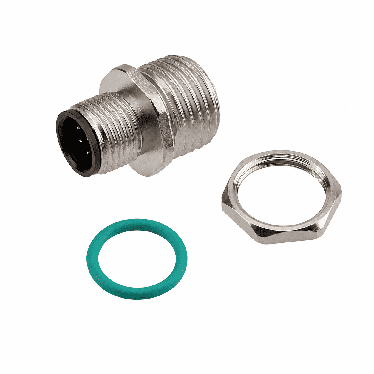 M12 Signal Type Front Mount Male Zinc Alloy Socket – Solder M16×1.5 / PG9