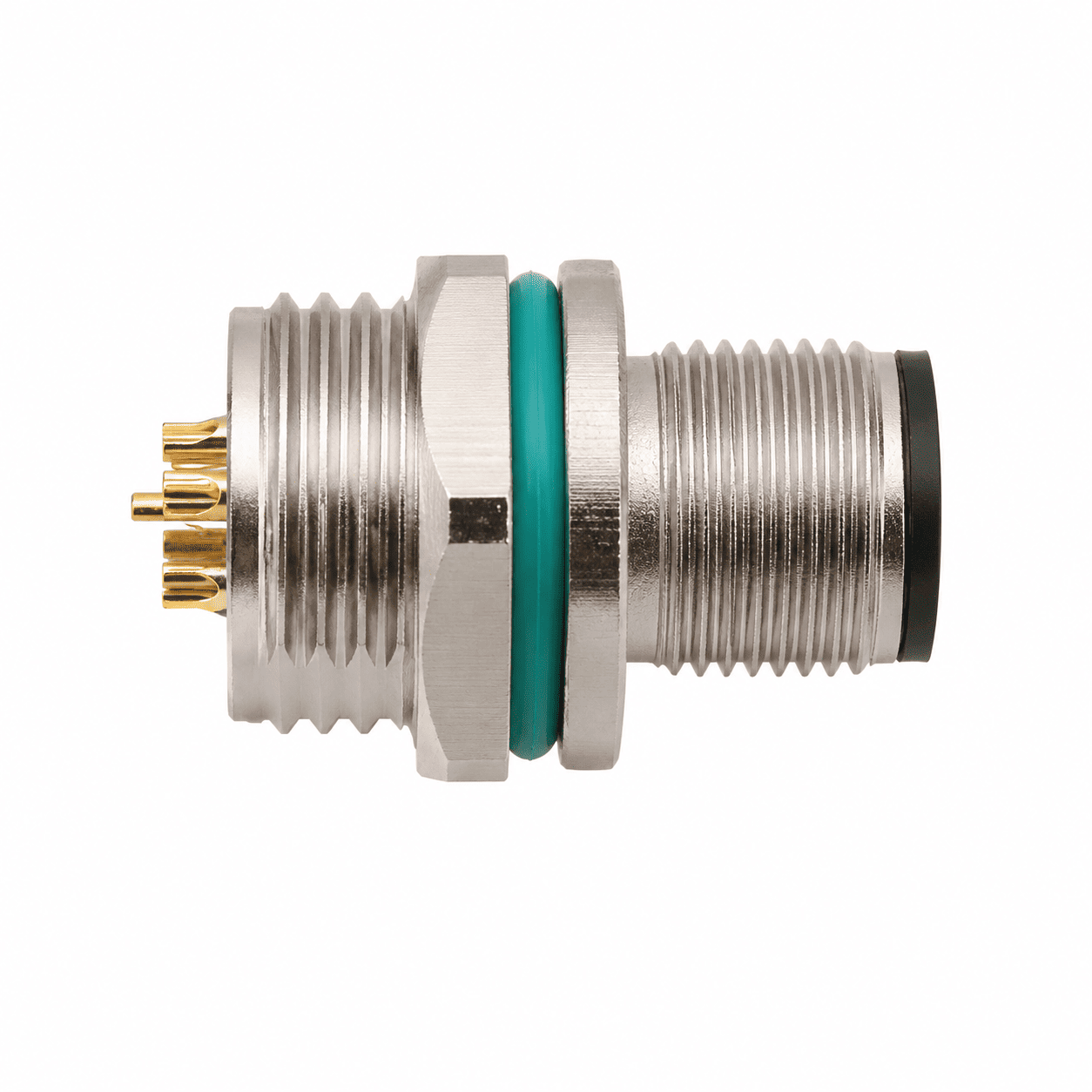 M12 Signal Type Front Mount Male Zinc Alloy Socket – Solder M16×1.5 / PG9