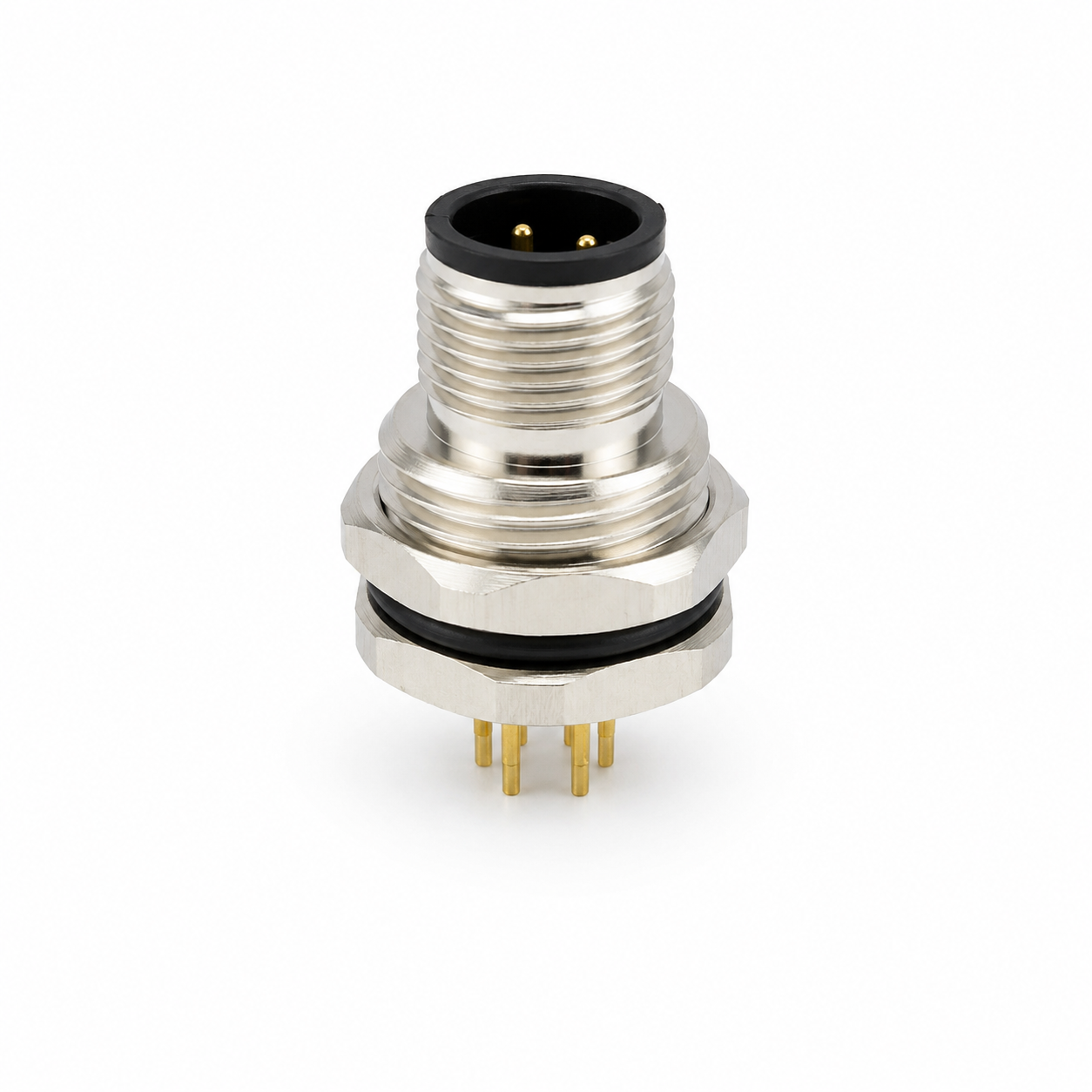 M12 Power Type Back Mount Male Socket – PCB M16×1.5 / PG9