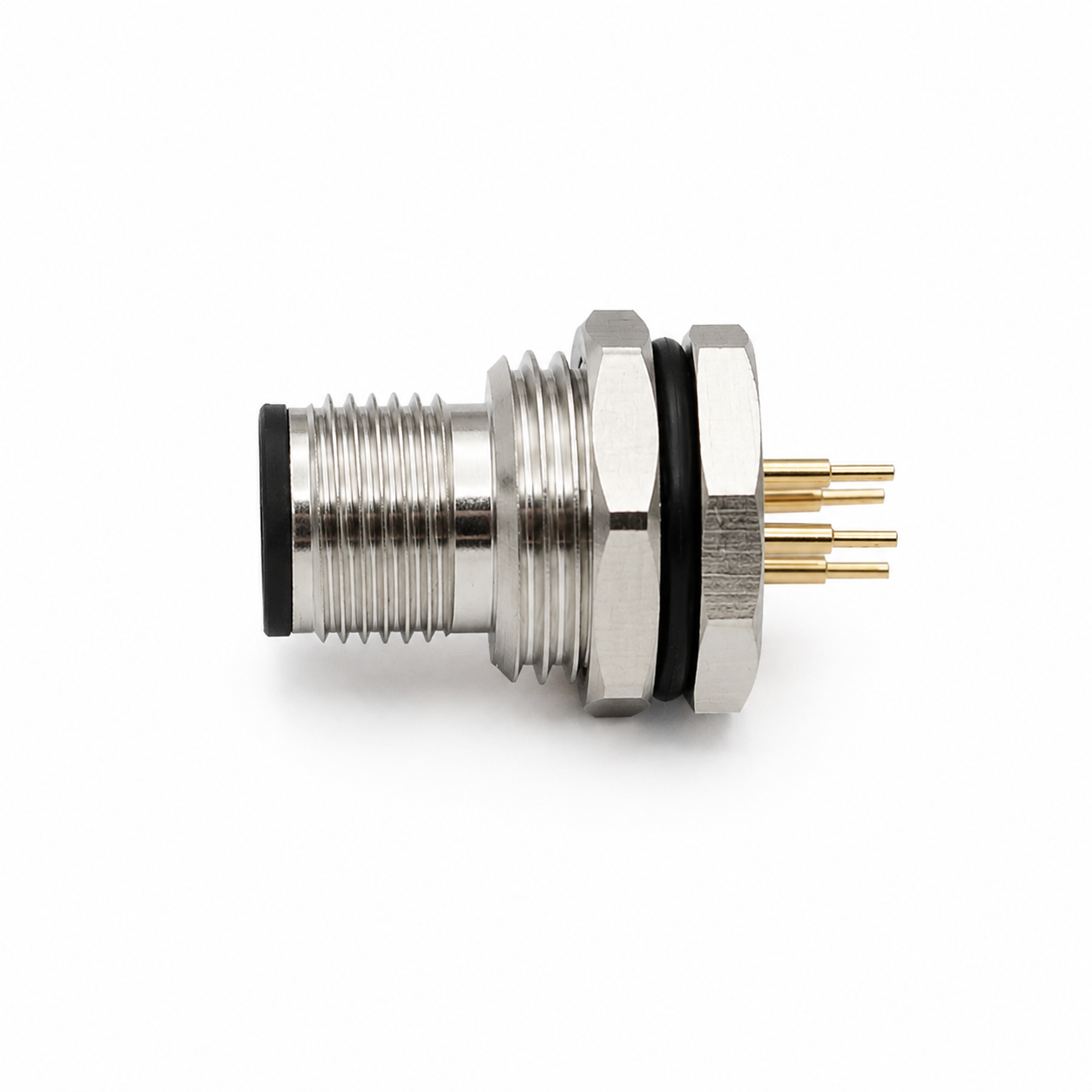 M12 Power Type Back Mount Male Socket – PCB M16×1.5 / PG9