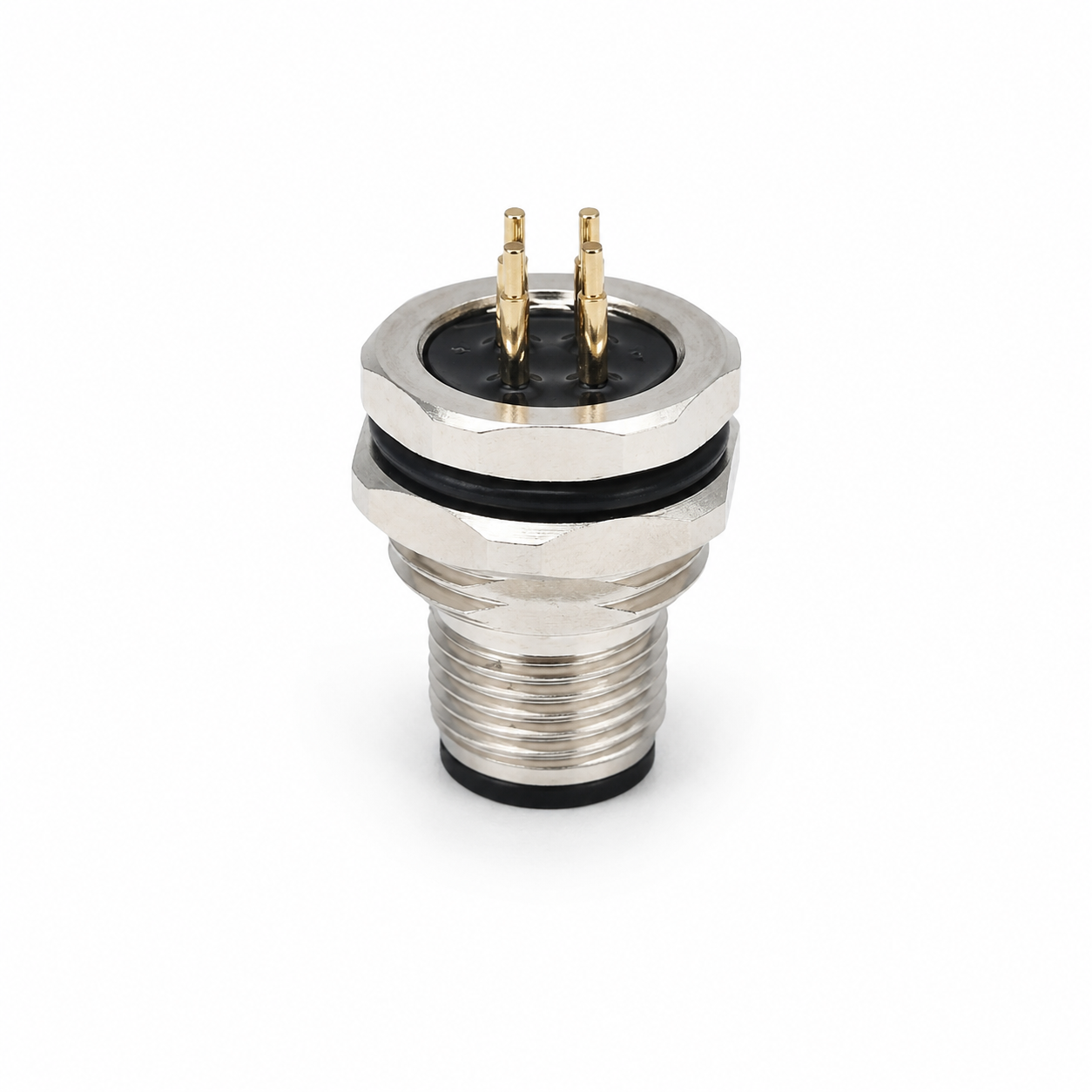 M12 Power Type Back Mount Male Socket – PCB M16×1.5 / PG9