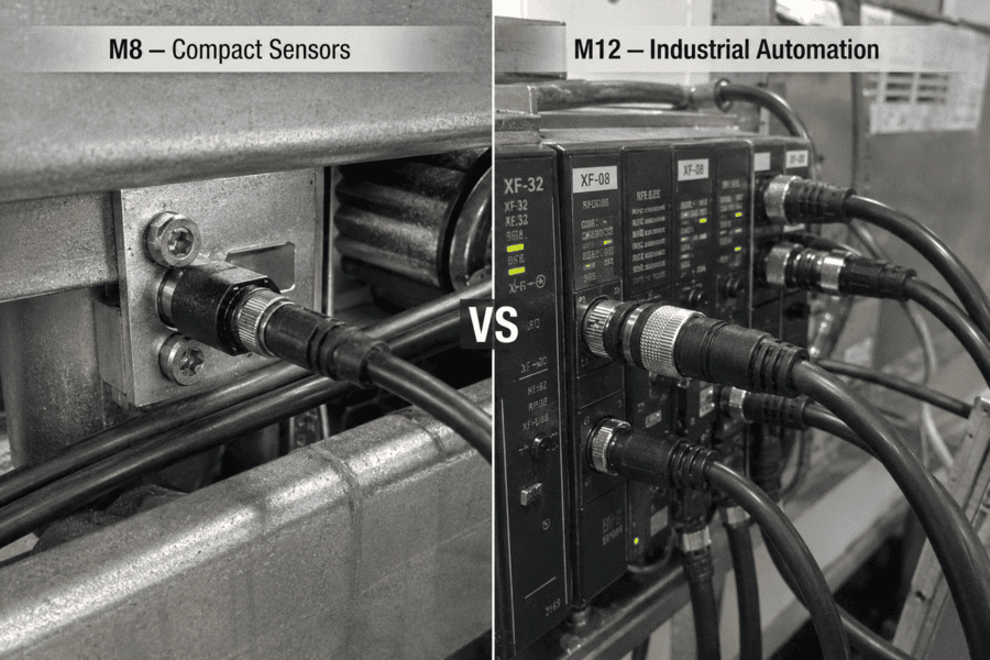 M8 connector used on a compact industrial sensor M8 connector for compact industrial sensor