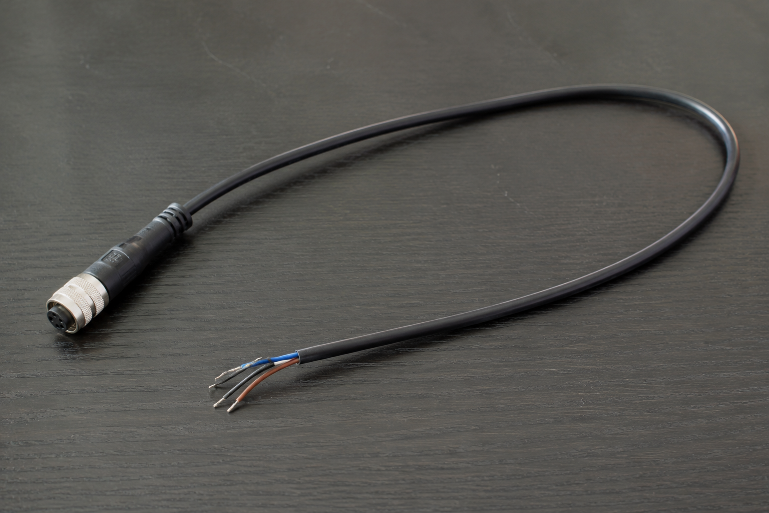 M12 sensor cable with open-wire tail