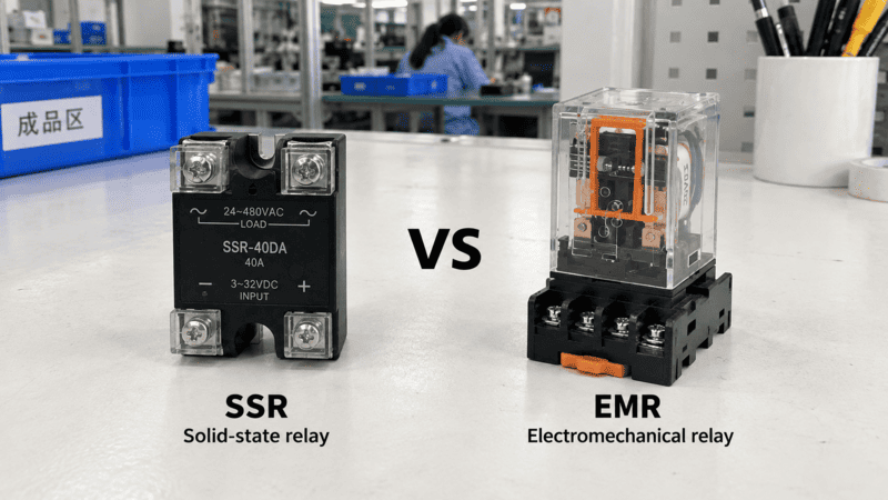 Side-by-side comparison of electromechanical and solid-state relay modules