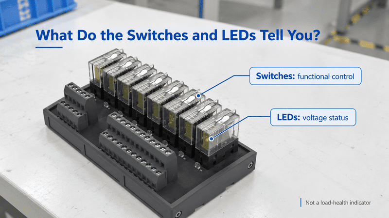Front-panel functions of a two-channel DC distribution module