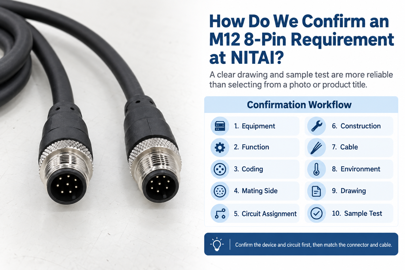 M12 connector coding review for supplier quotation and sampling