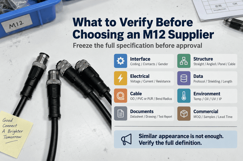 M12 connector supplier verification checklist for procurement