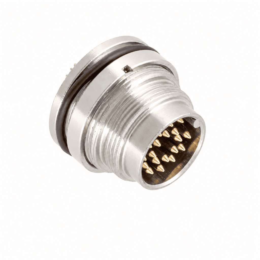 M16 Signal Type Back Mount Male Socket – Solder M18×0.75