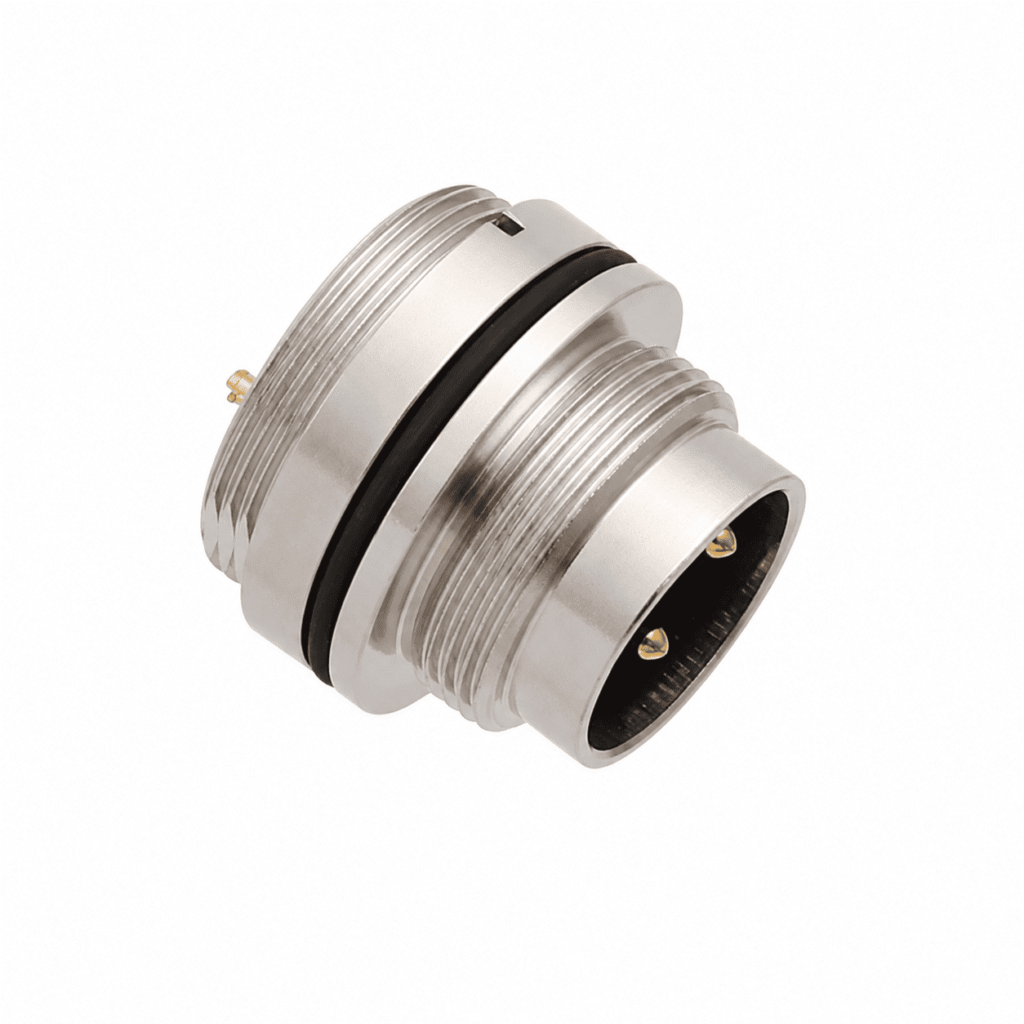 M16 Signal Type Front Mount Male Socket – Solder M18×0.75