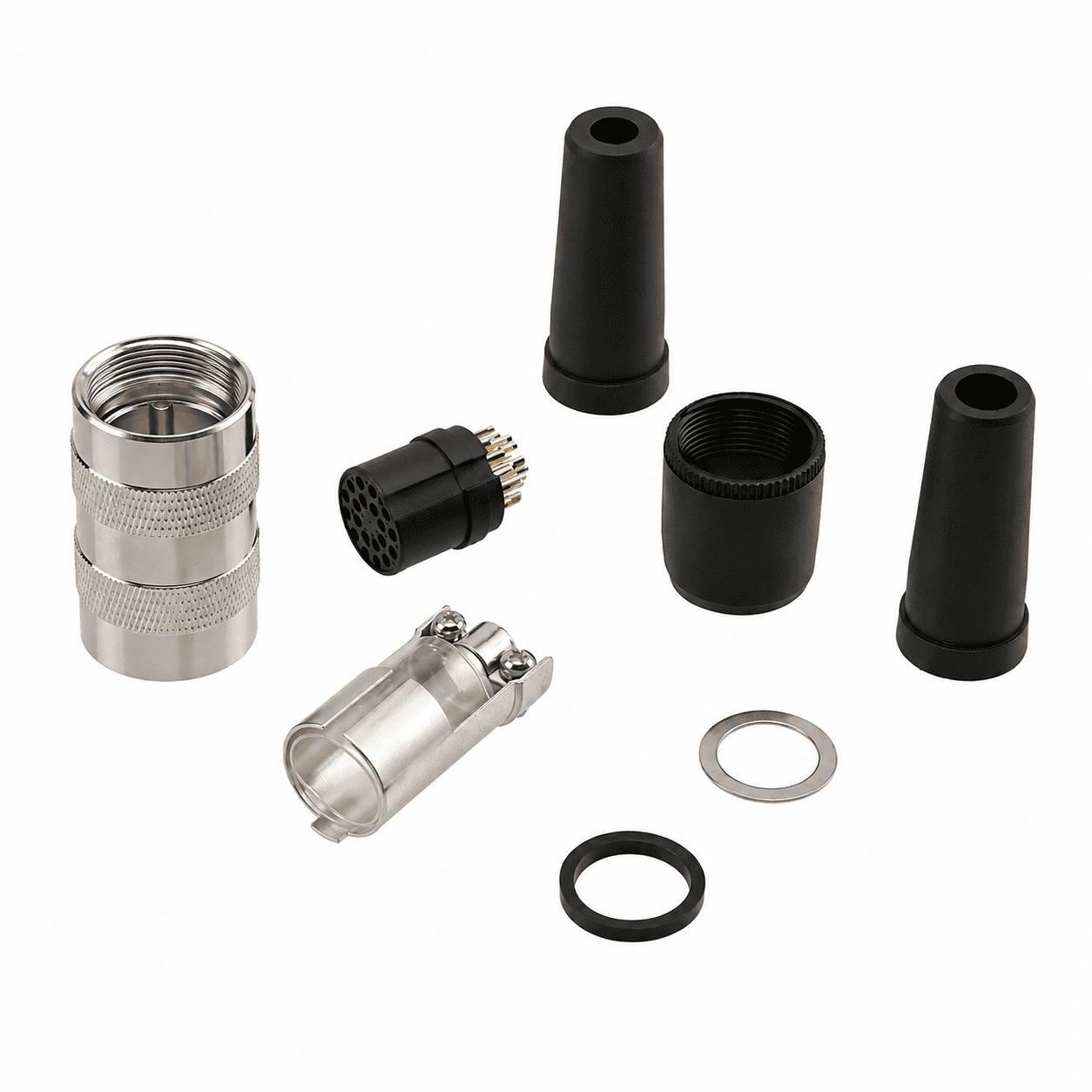 M16 Signal Type Straight Female Plastic Assembled Plug – Solder