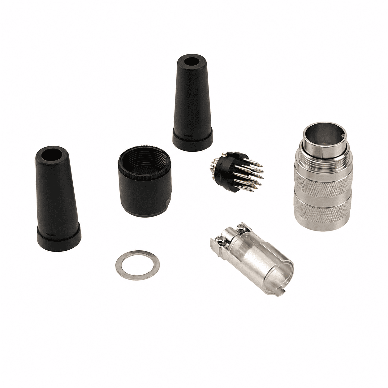 M16 Signal Type Straight Male Plastic Assembled Plug – Solder