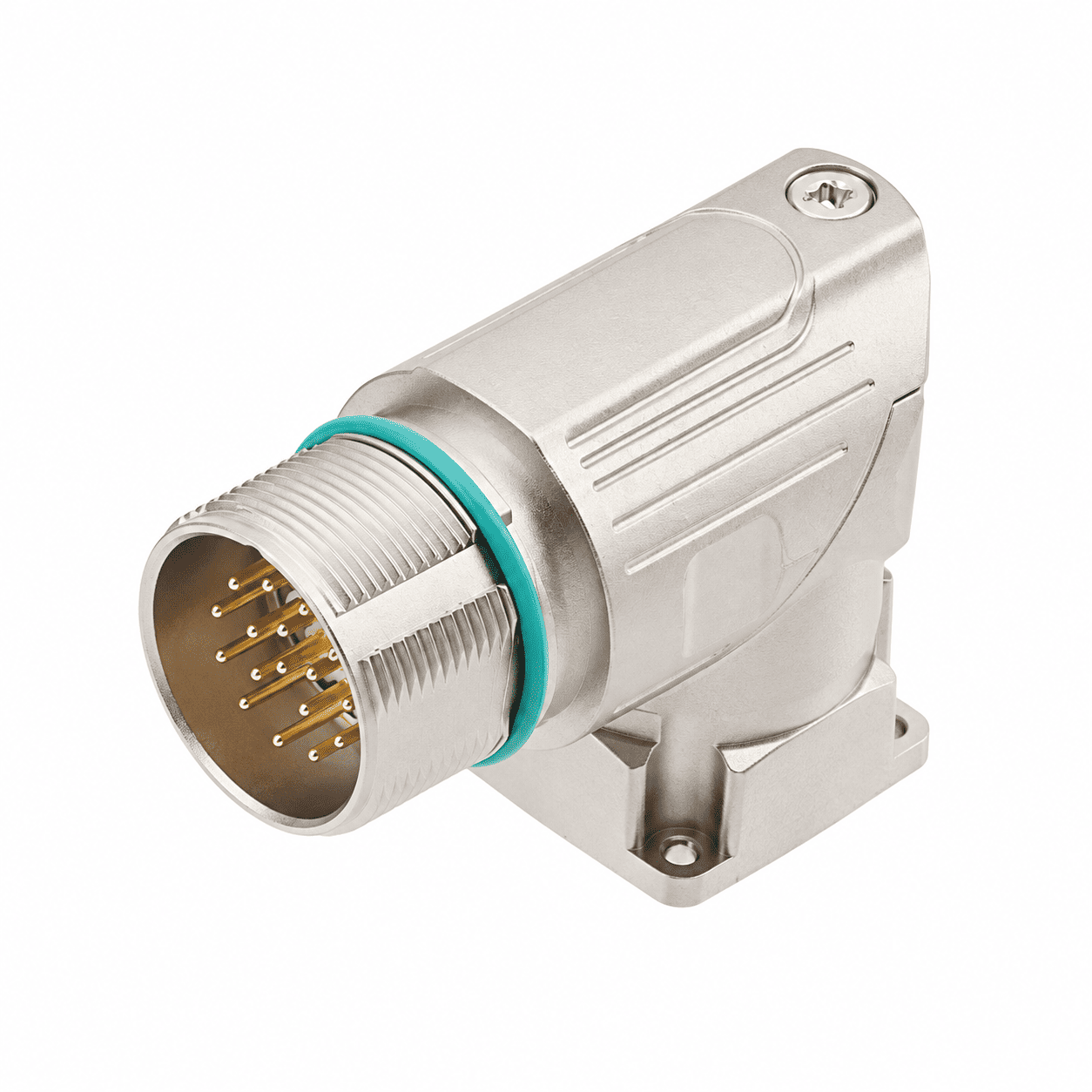 M23 Power Type Angled Male Square Assembled Socket – Crimp 19.8×19.8