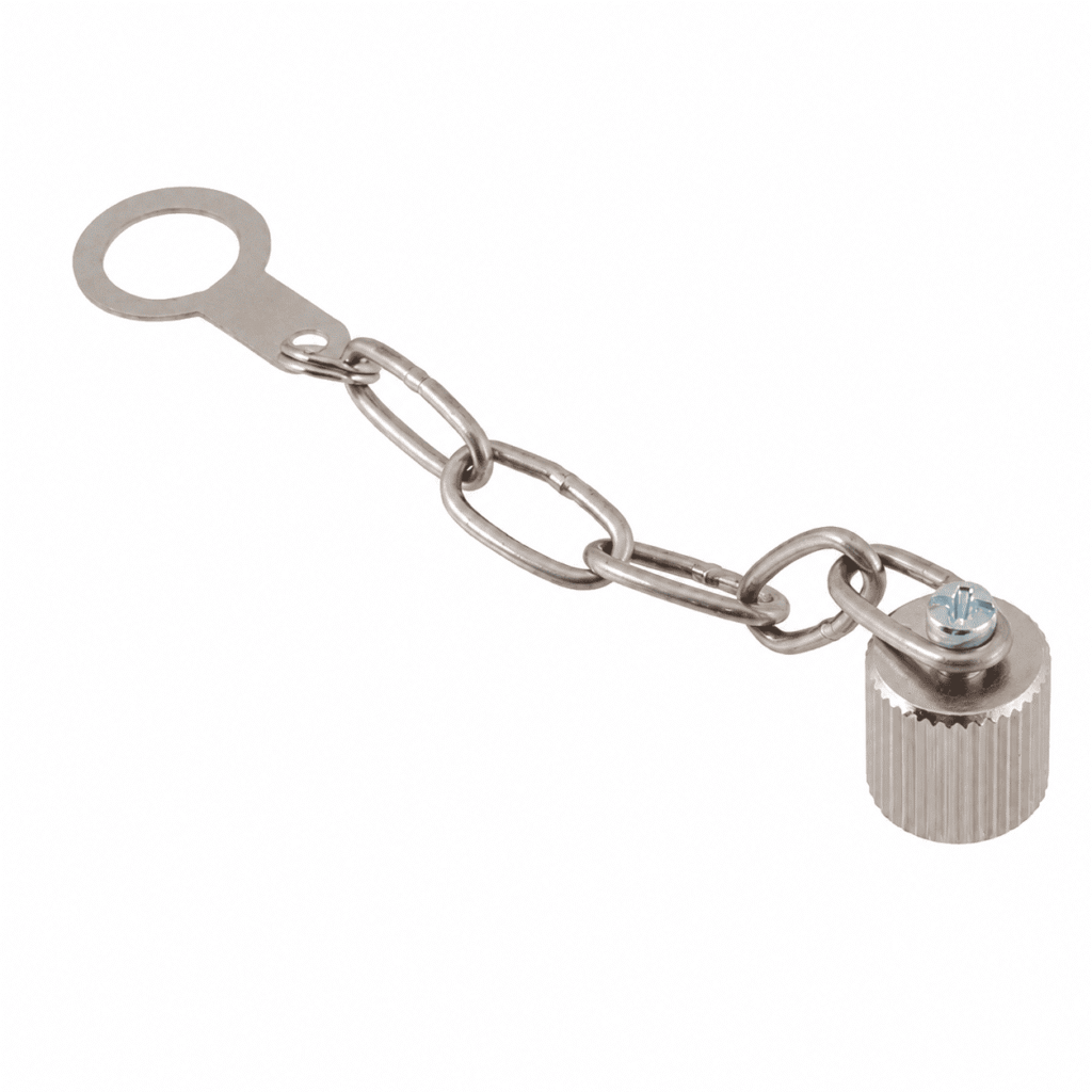 M8 All-Metal Dust Cover – Internal Thread with Metal Chain