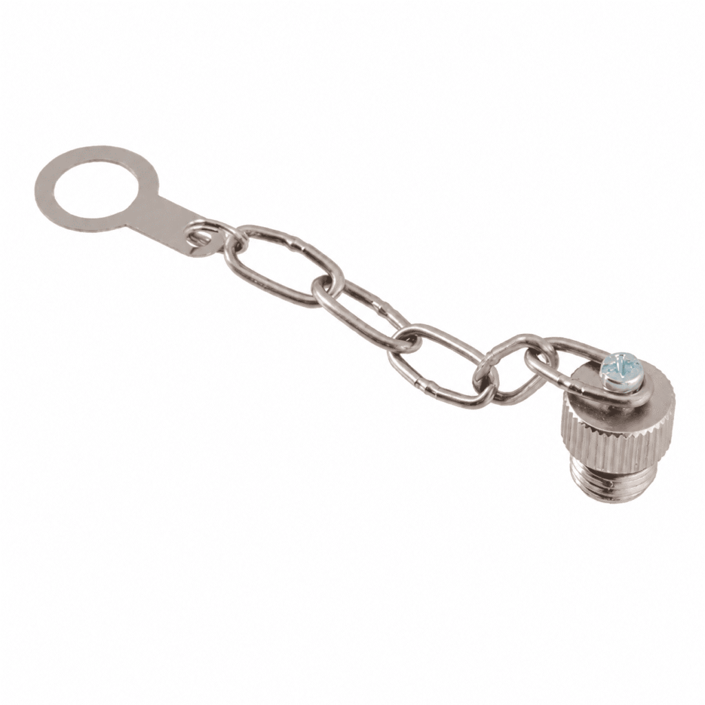 M8 All-Metal Dust Cover – External Thread with Metal Chain