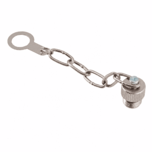 M8 All-Metal Dust Cover – External Thread with Metal Chain