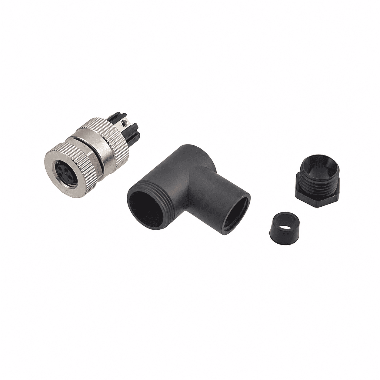 M8 Signal Type Angled Female Plastic Assembled Plug – Screw Terminal