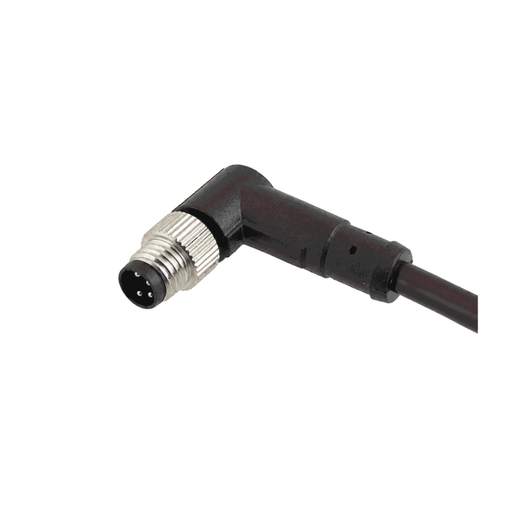 M8 Signal Type Angled Male Overmolded Plug