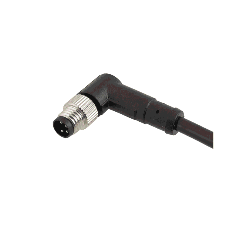 M8 Signal Type Angled Male Overmolded Plug