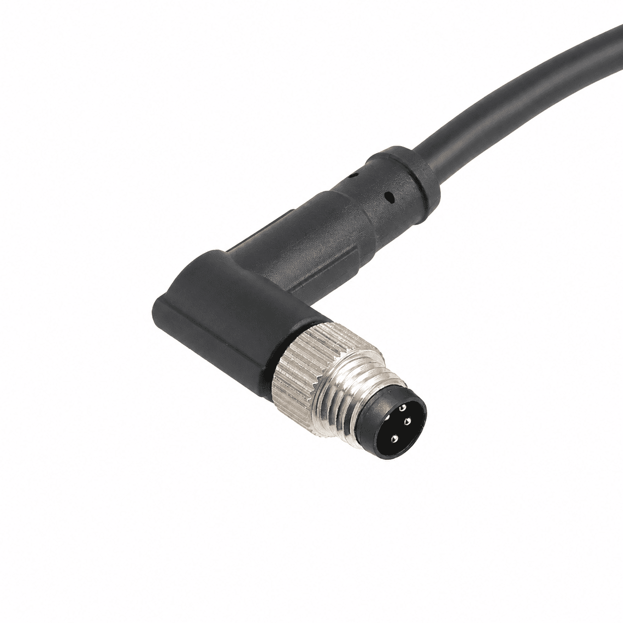 M8 Signal Type Angled Male Overmolded Plug