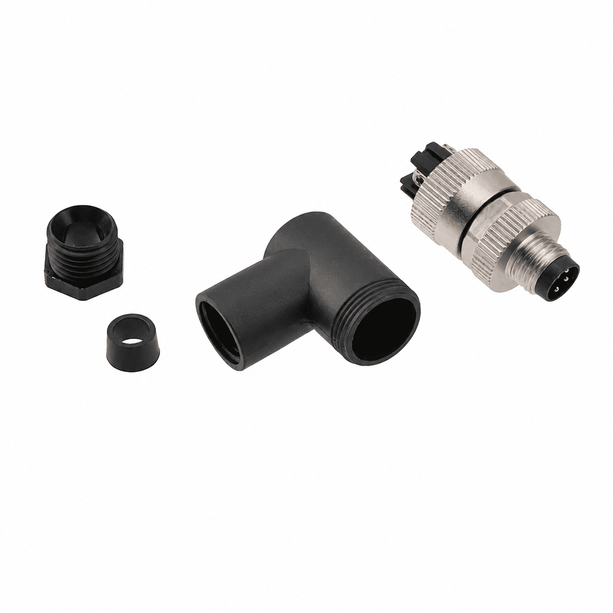 M8 Signal Type Angled Male Plastic Assembled Plug – Screw Terminal