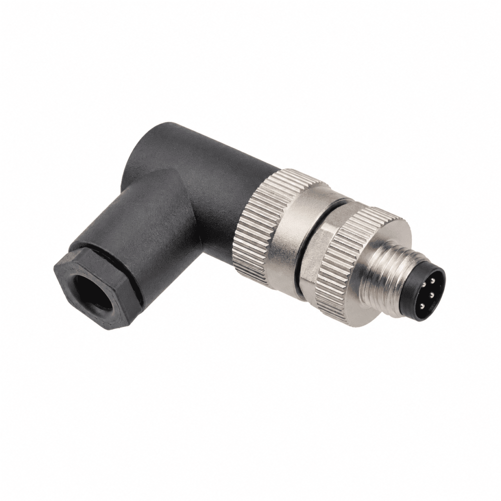 M8 Signal Type Angled Male Plastic Assembled Plug – Screw Terminal
