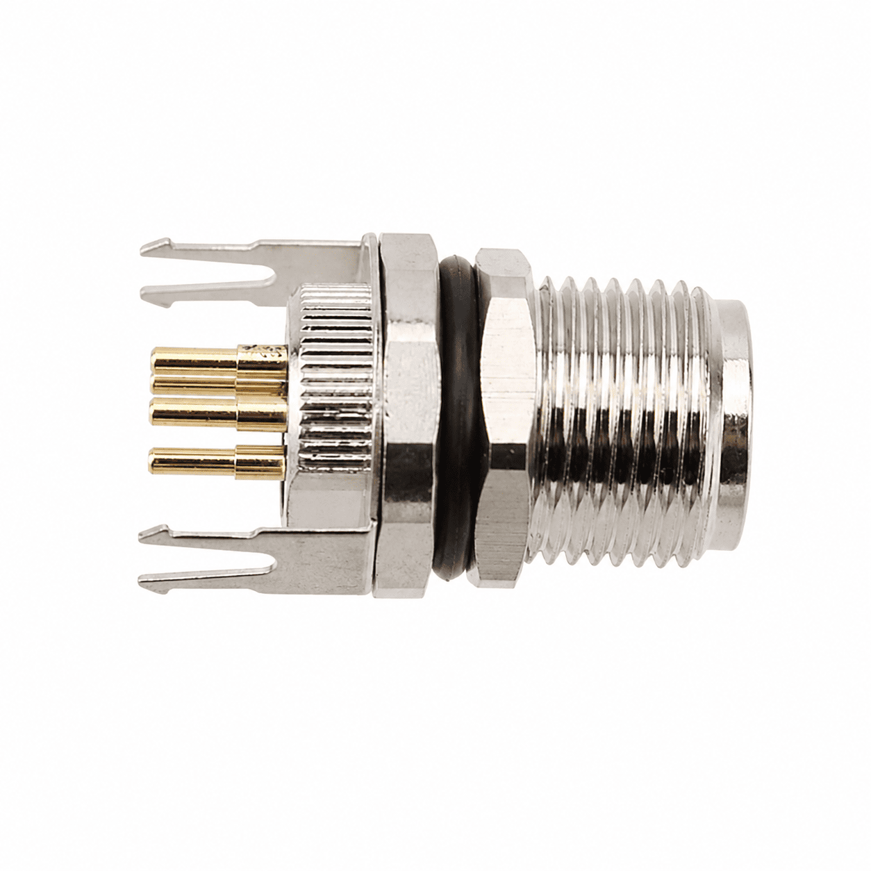 M8 Signal Type Back Mount Female Grounded Socket – PCB M10×0.75
