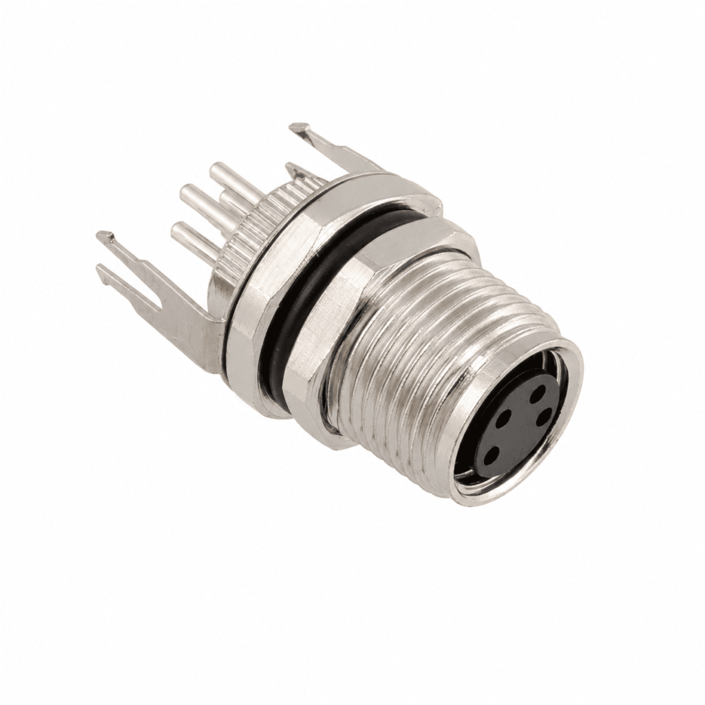 M8 Signal Type Back Mount Female Grounded Socket – PCB M10×0.75