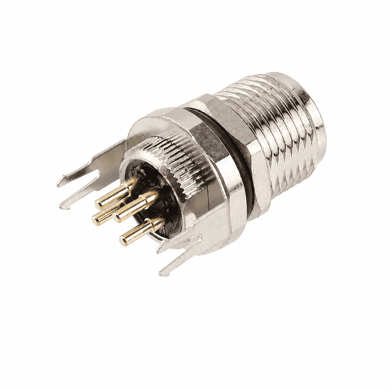 M8 Signal Type Back Mount Female Grounded Socket – PCB M10×0.75