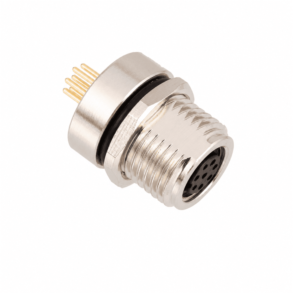 M8 Signal Type Back Mount Female Socket – PCB M12×1
