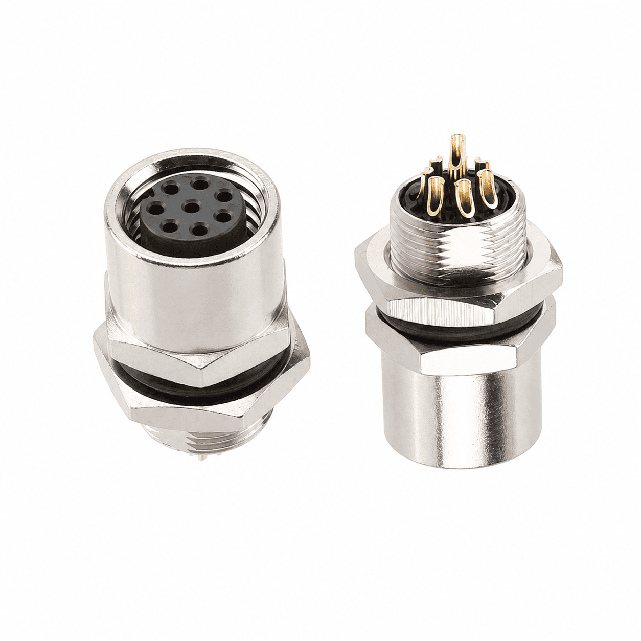 M8 Signal Type Front Mount Female Socket – Solder M8×0.5
