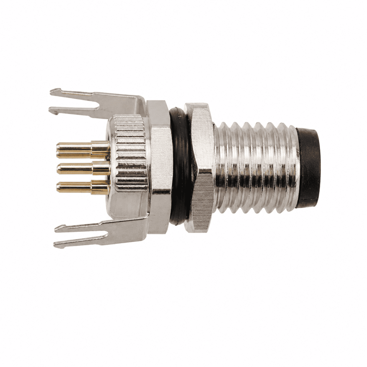 M8 Signal Type Back Mount Male Grounded Socket – PCB M8×1