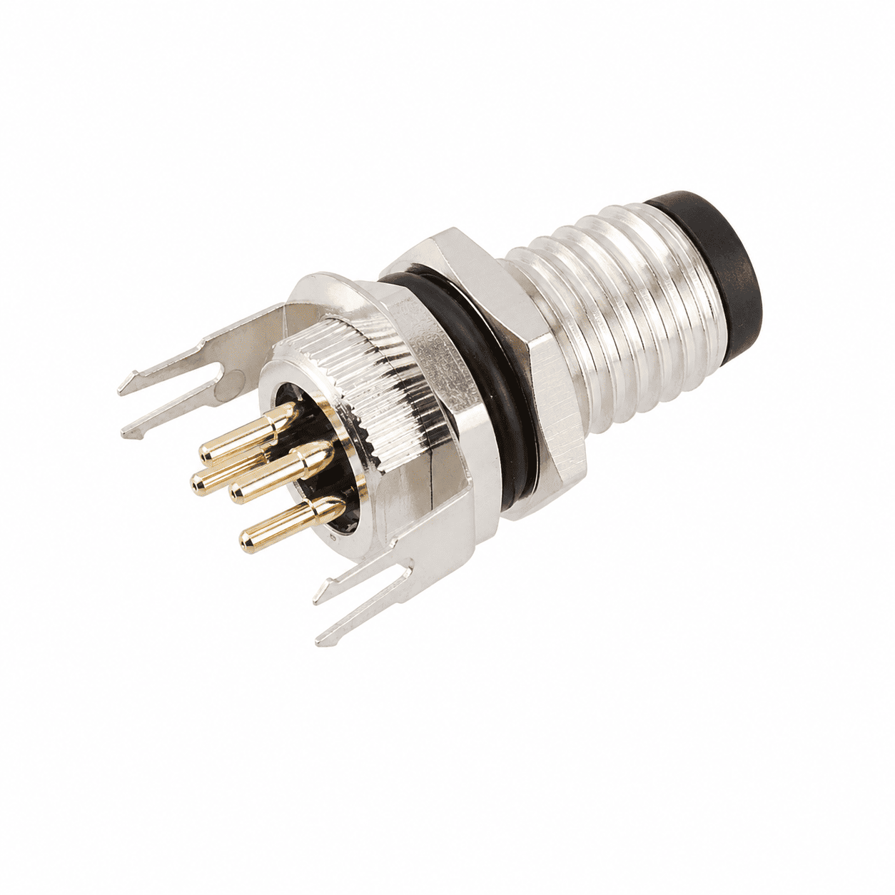 M8 Signal Type Back Mount Male Grounded Socket – PCB M8×1