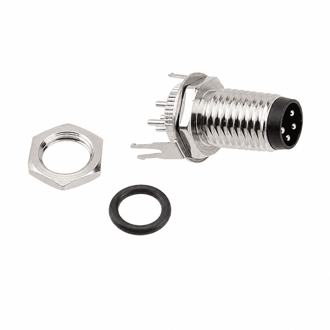 M8 Signal Type Back Mount Male Grounded Socket – PCB M8×1