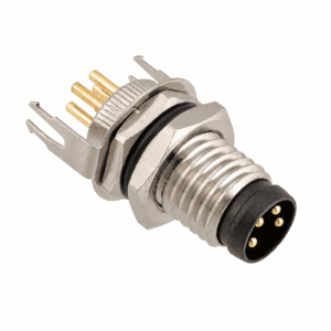 M8 Signal Type Back Mount Male Grounded Socket – PCB M8×1