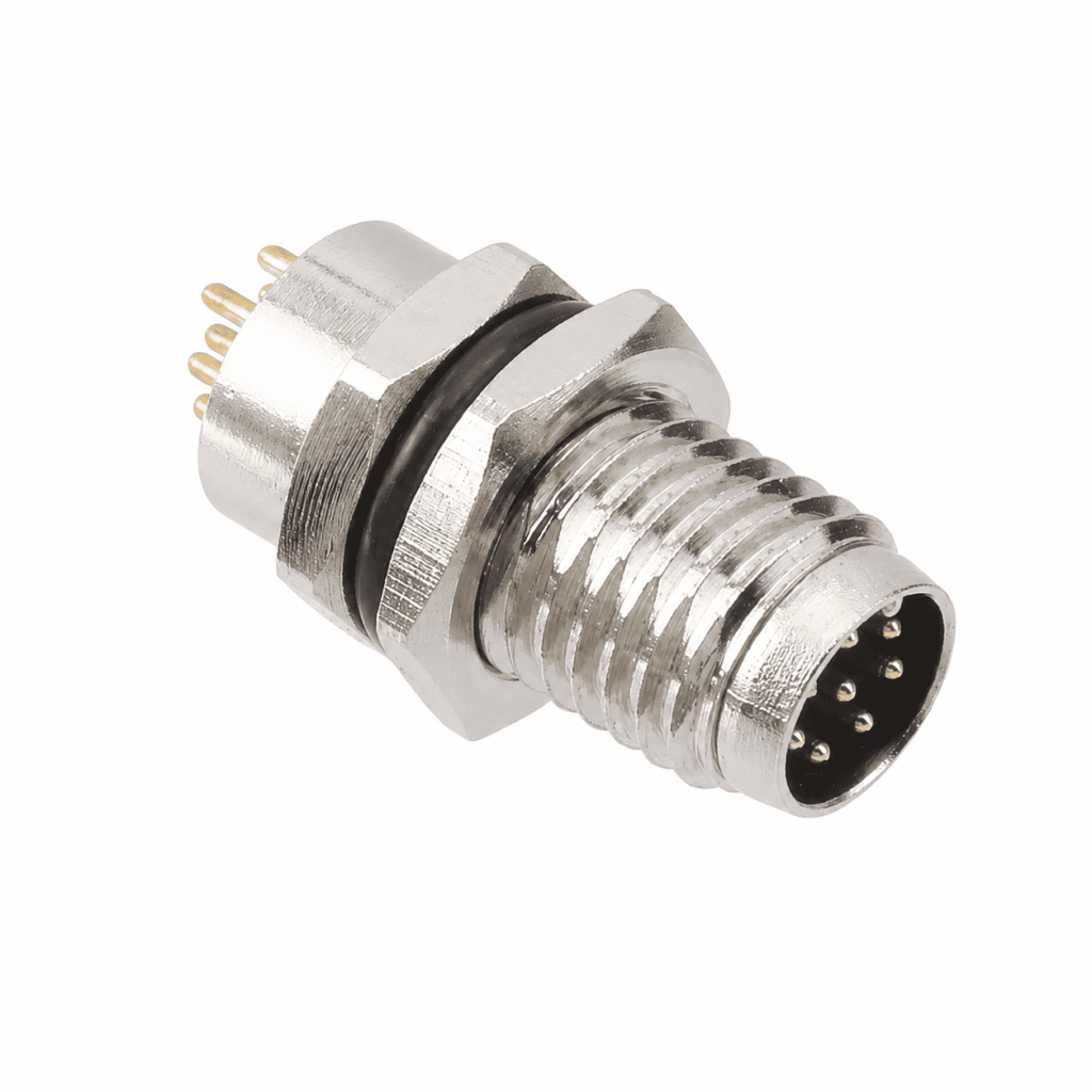 M8 Signal Type Back Mount Male Metal Interface Socket – PCB M8×1